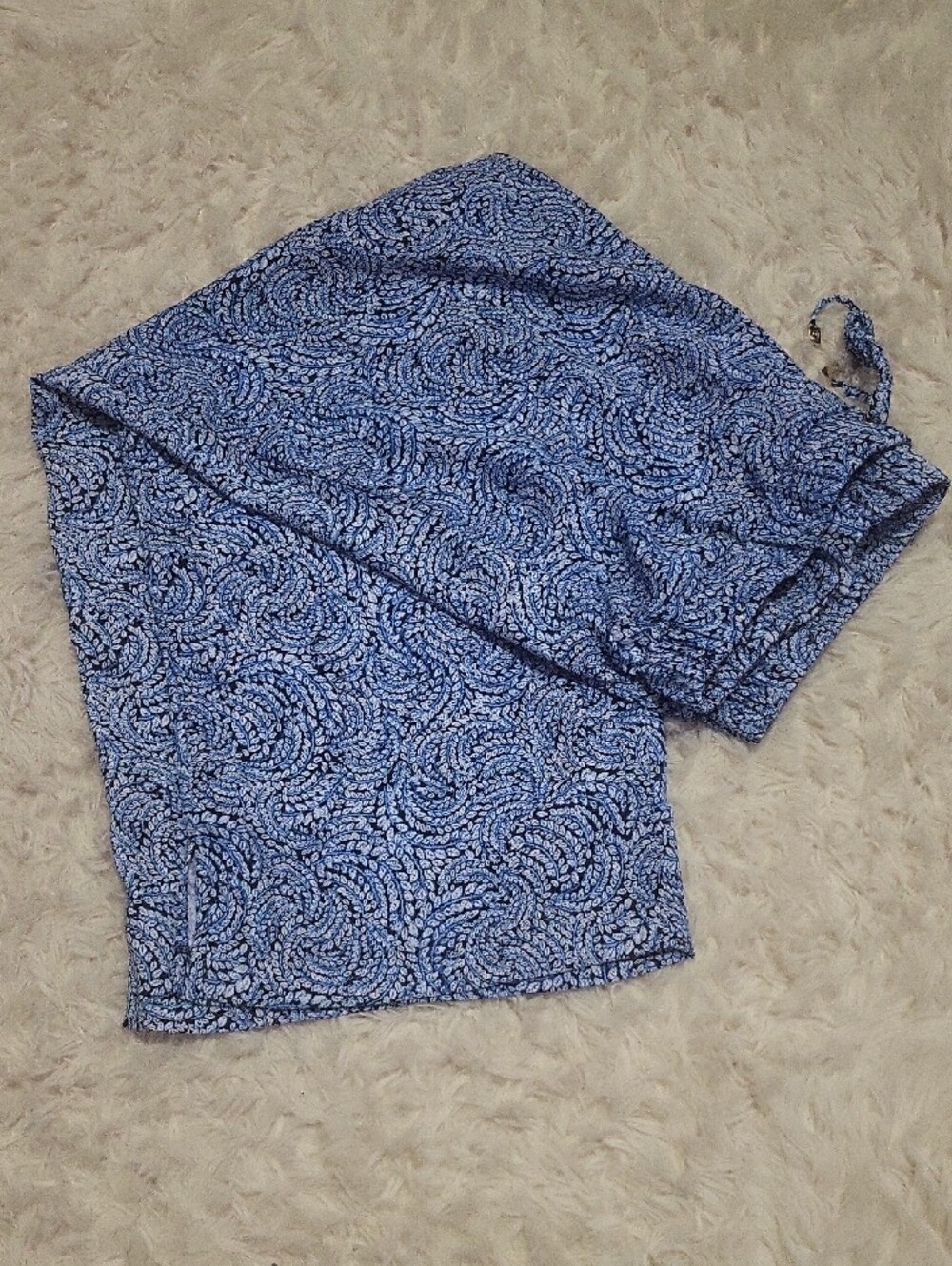 Michael Kors Blue Printed Wide-Leg Pull-On Pants - Picture 2 of 9
